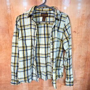 Blue and Yellow Plaid Men's Shirt